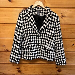 George ME Designs By Mark Eisen Women’s Long Sleeve Houndstooth Suit Jacket 10